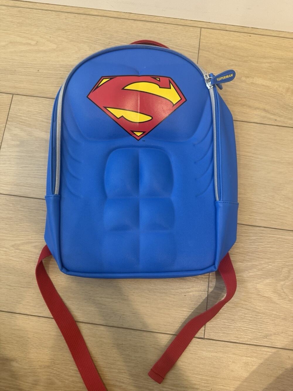 SUPERMAN Molded Chest Warner Brothers NWT RARE Blue Backpack